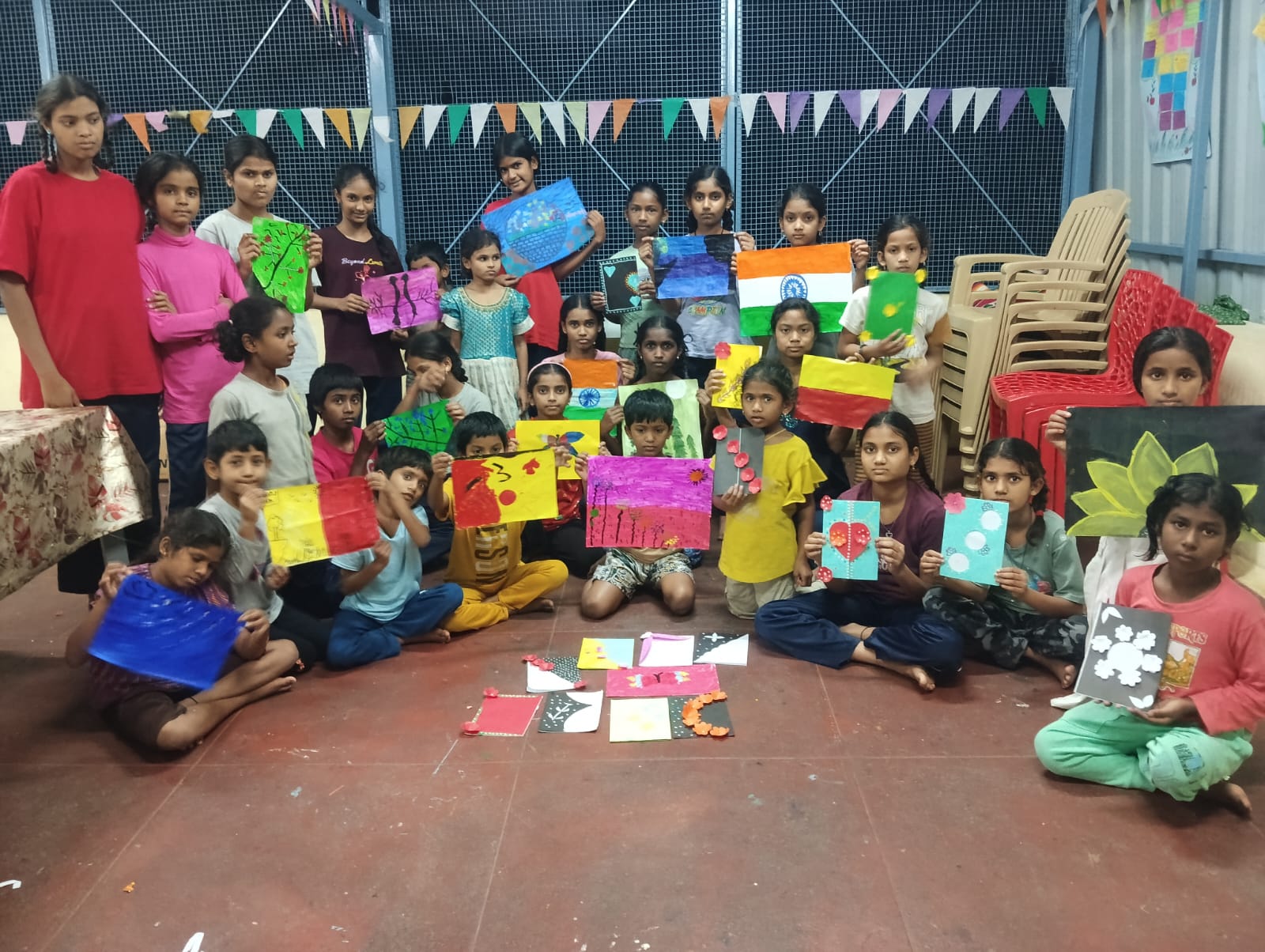 Children receiving education and holistic care through Child Care Institutions